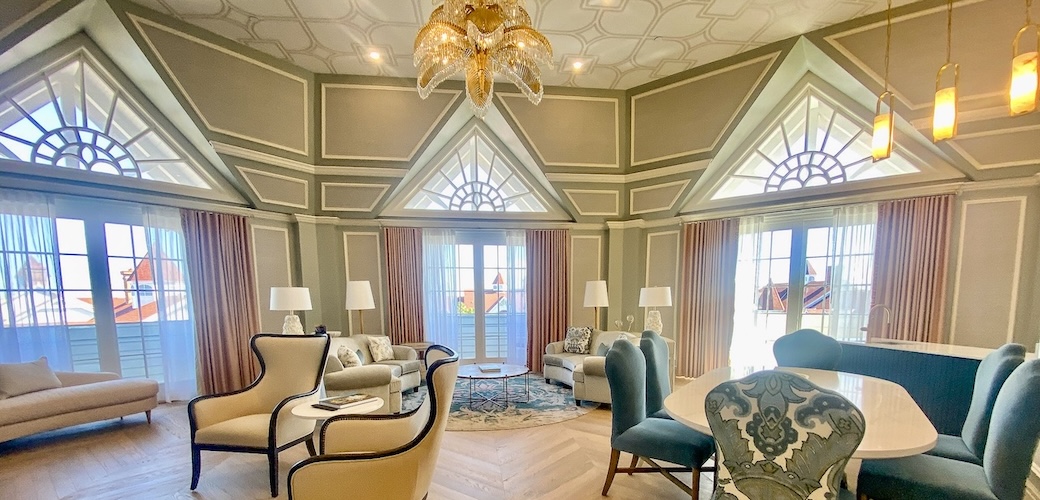 Living room of the Grand Suite at Disney’s Grand Floridian Resort & Spa