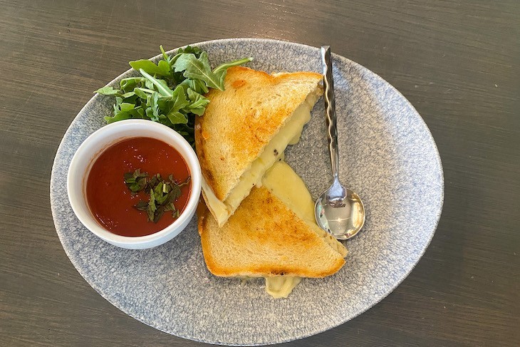 Grilled Cheese Sandwich and Tomato Soup