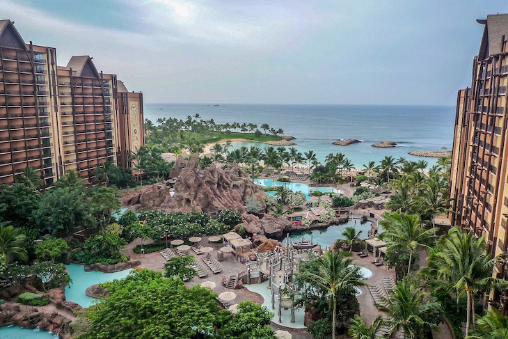 Aulani from the balcony of a Partial Ocean View Guest Room