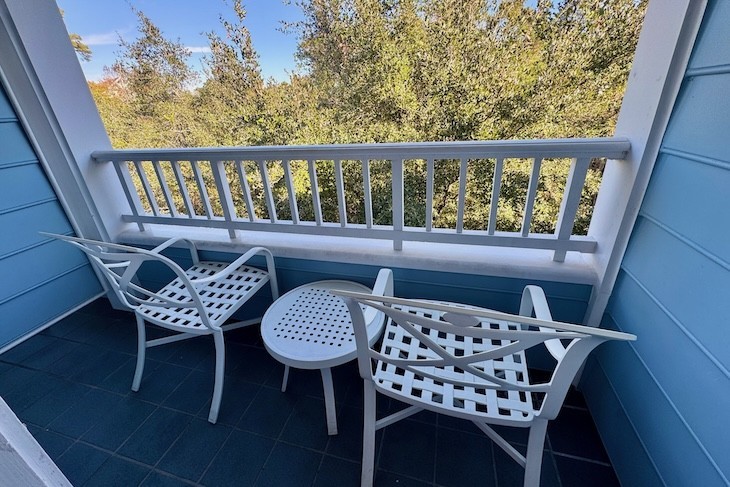 Resort View Room balcony facing Epcot woods area