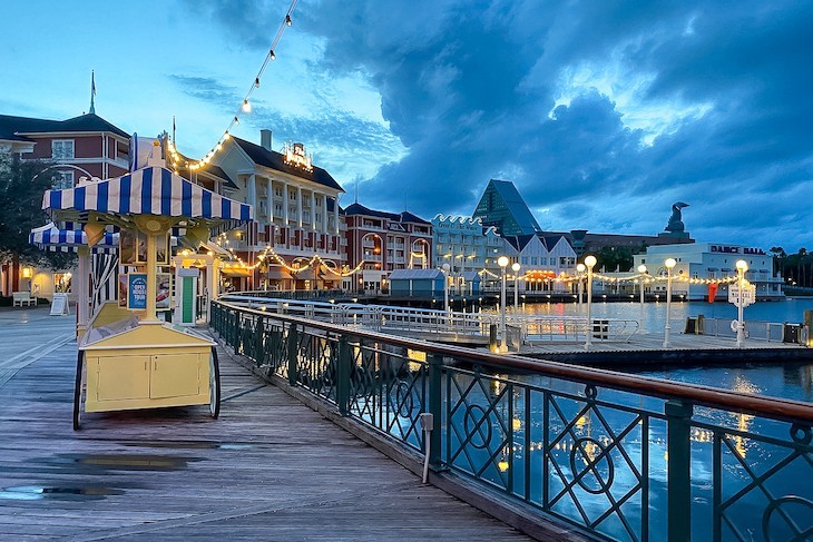 Disney's Boardwalk at night