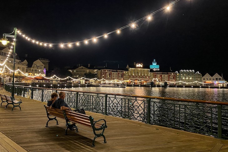 Disney's Boardwalk at night