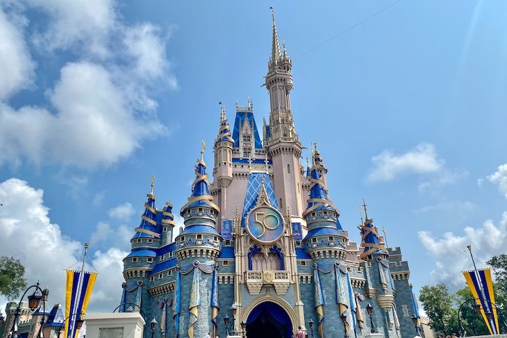 Cinderella Castle decked out for Magic Kingdom's 50th birthday 