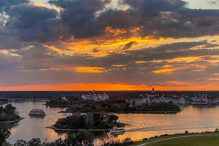 Sunset views from a Tower Theme Park View Room can't be beat!