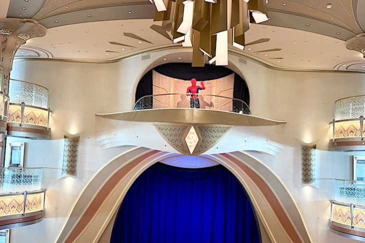 Spider-Man greeting guests