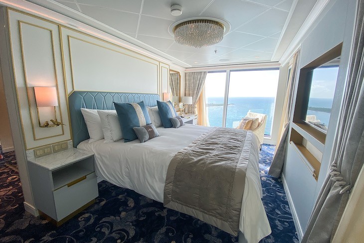 disney cruise wish royal suite Princess Aurora Royal Suite upstairs master bedroom