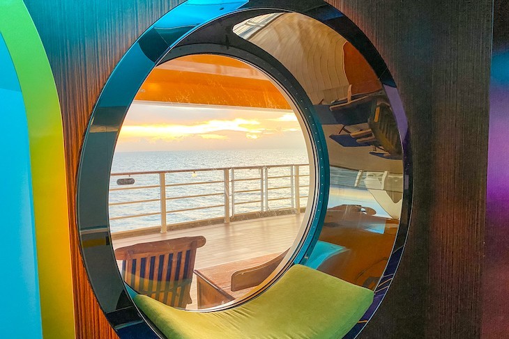 Sunset porthole view