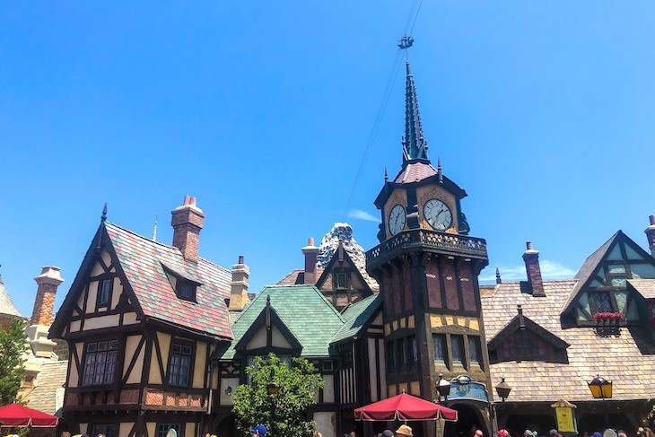 The storybook buildings of Fantasyland