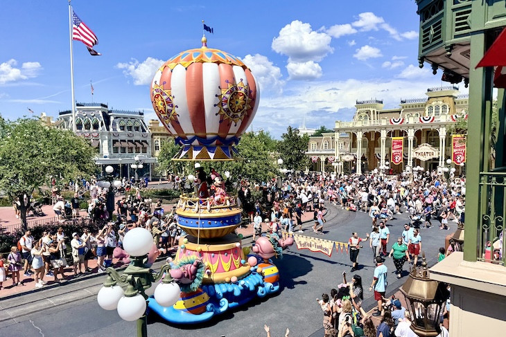 Picture-perfect view of Festival of Fantasy from the exclusive VIP Tour viewing area