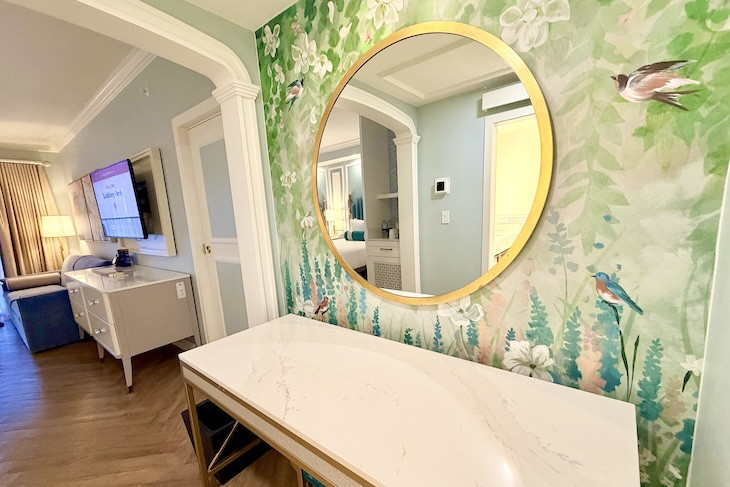 Standard guest room vanity area