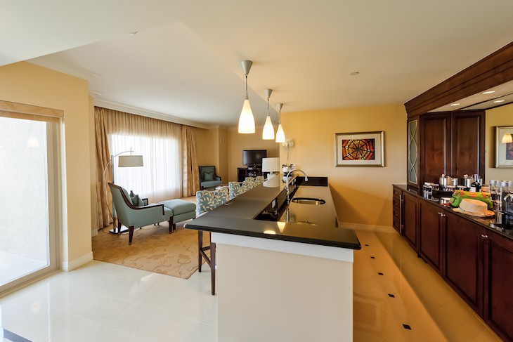 Waldorf Suite kitchen and living area