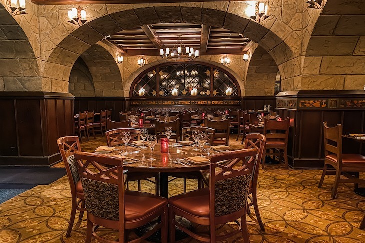 Le Cellier's intimate cellar-like dining room
