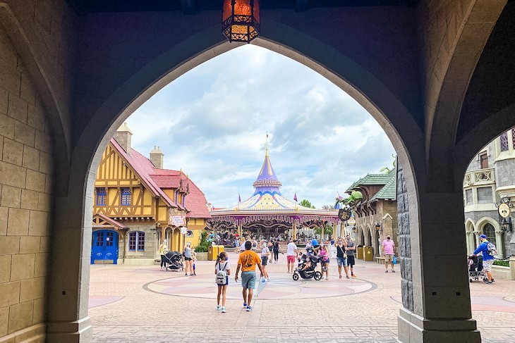 The view on entering Fantasyland from under Cinderella Castle. Love it!