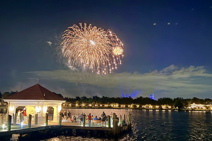 Step outside on Narcoossee's terrace for a spectacular view of Magic Kingdom's fireworks