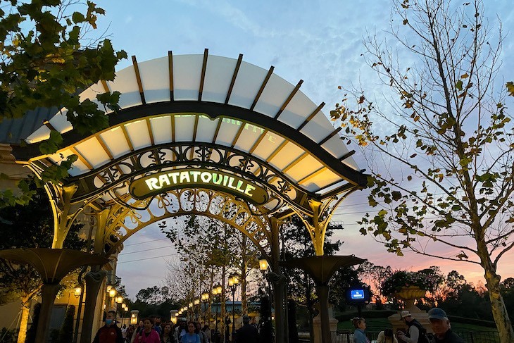The entrance to France's newest area leads to the Remy's Ratatouille Adventure