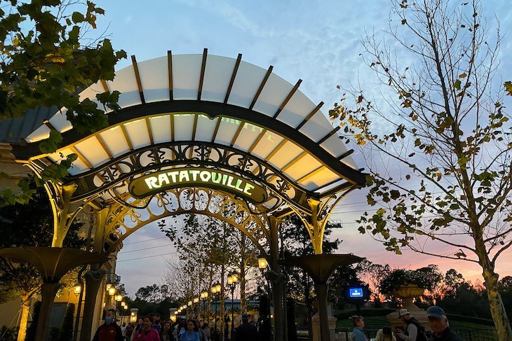 The entrance to France's newest area leads to the Remy's Ratatouille Adventure