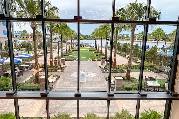 View of the grounds from the lobby