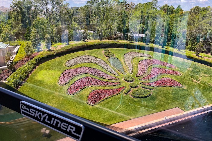 Soaring over Epcot on Disney's Skyliner