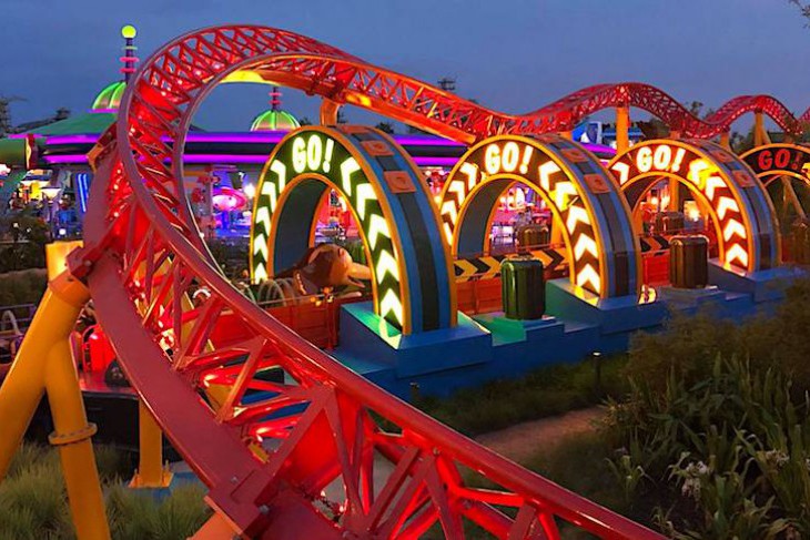 Slinky Dog Dash-a nighttime ride is the best