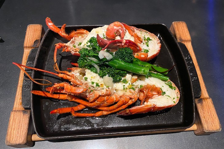 Baked Whole Lobster Stuffed with Jumbo Crab