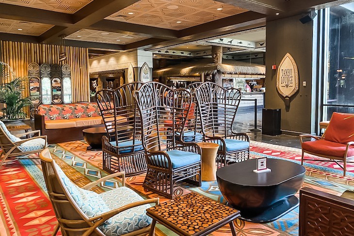 Tambu Lounge spills out into the upstairs Polynesian Village Resort lobby