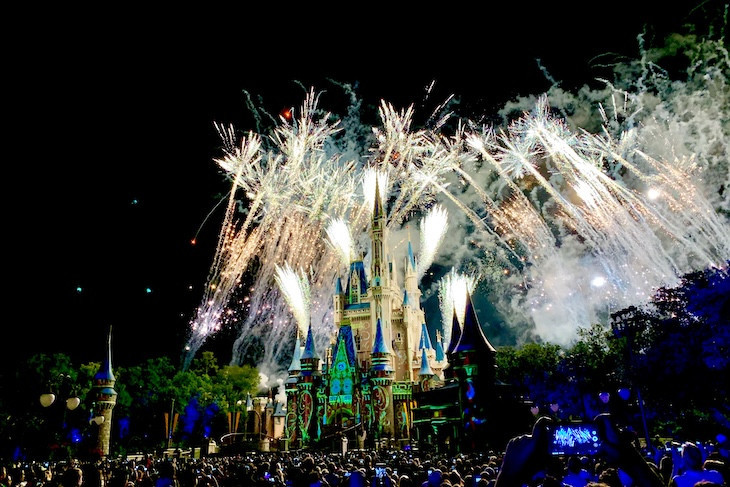The perfect end to your evening in the VIP Tour viewing area for Magic Kingdom fireworks