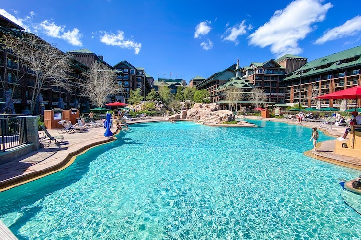 The lovely boulder-lined swimming pool