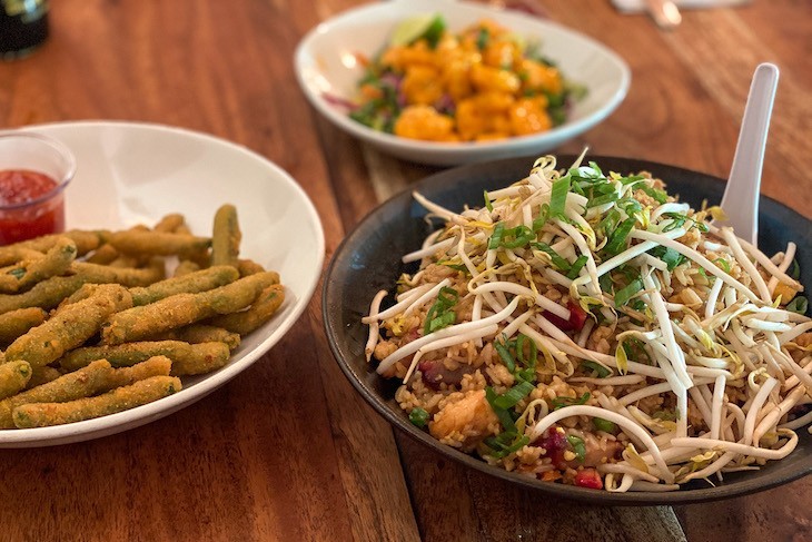 Wok-Fried Green Beans and House Fried Ric